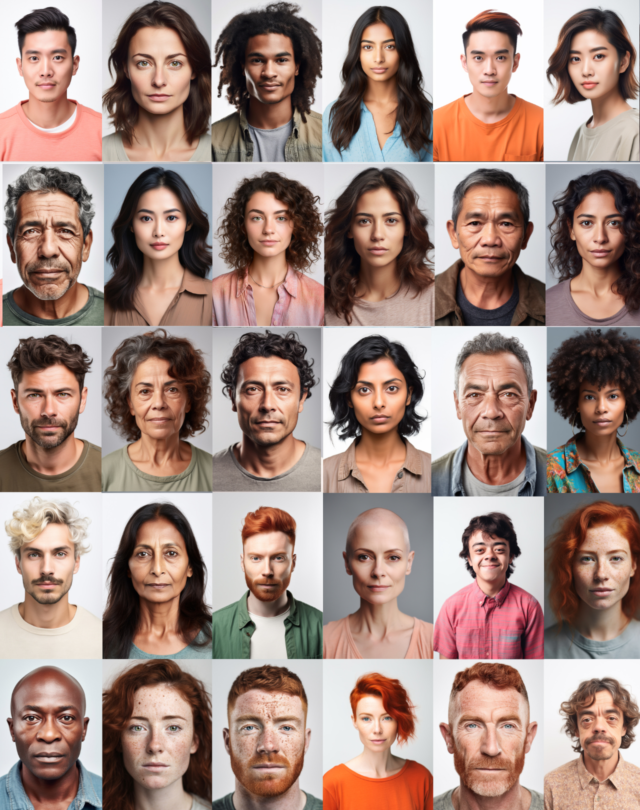 De multiples portrait d'êtres humains représentant de nos singularités.